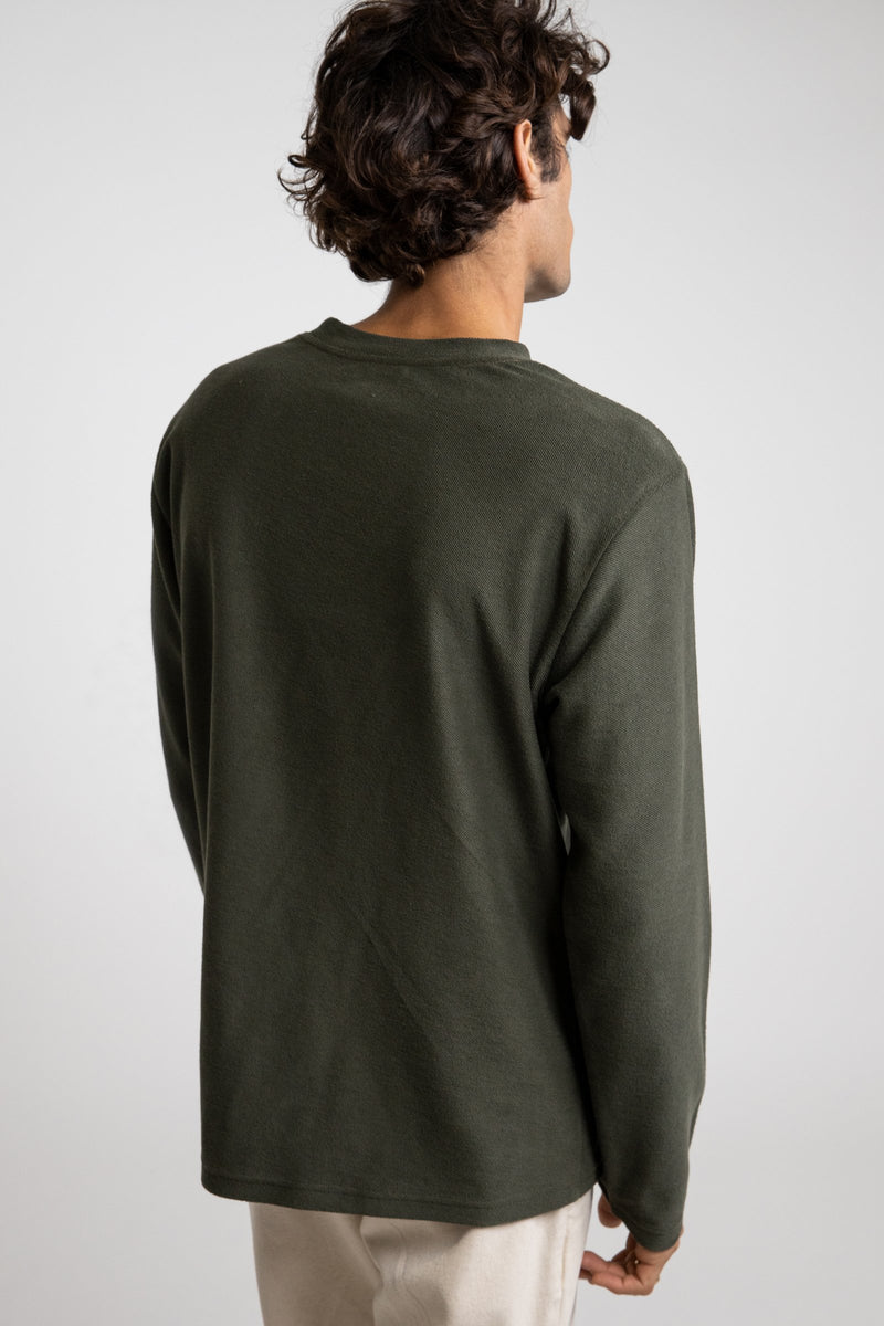 Vintage Terry LS T-Shirt Olive