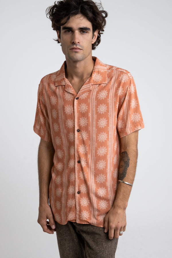 Sun Stripe Ss Shirt Auburn