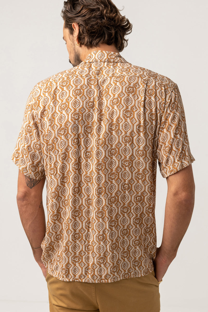 Floral Stripe Ss Shirt Butterscotch – Rhythm US