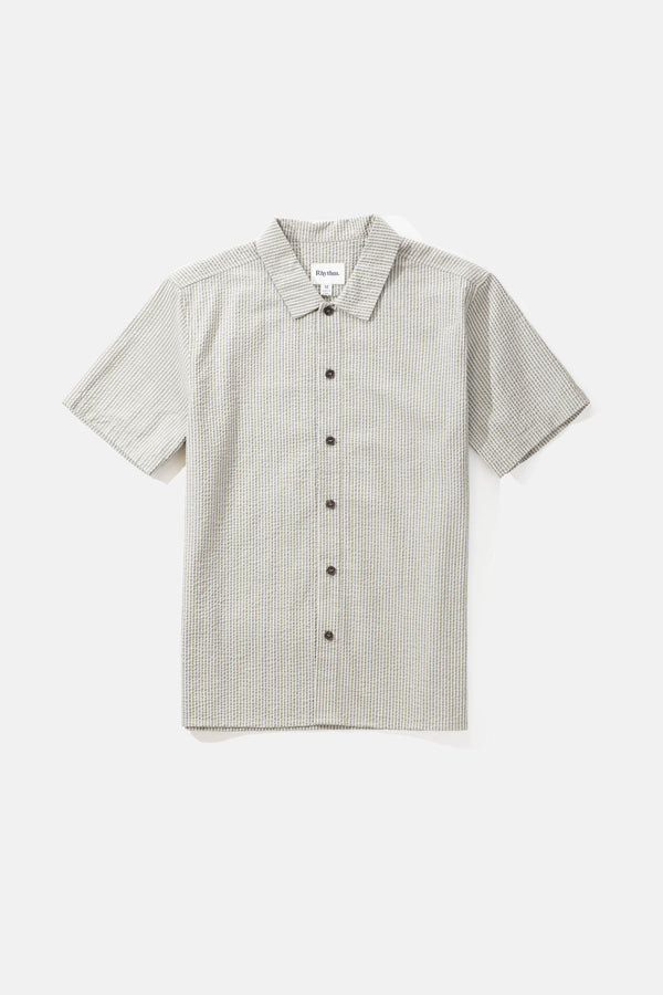 Seersucker Stripe SS Shirt Sage