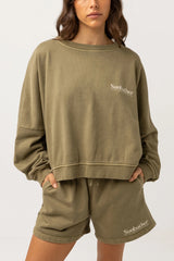 Sunbather Slouch Fleece Washed Olive