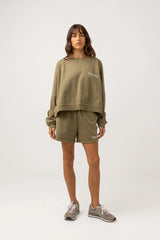 Sunbather Slouch Fleece Washed Olive