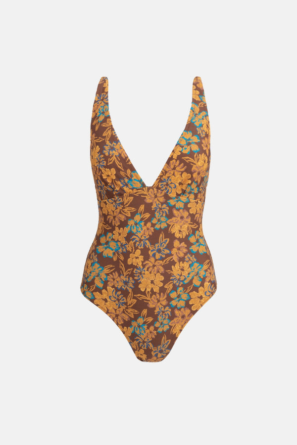 Oasis Floral Classic One Piece Chocolate