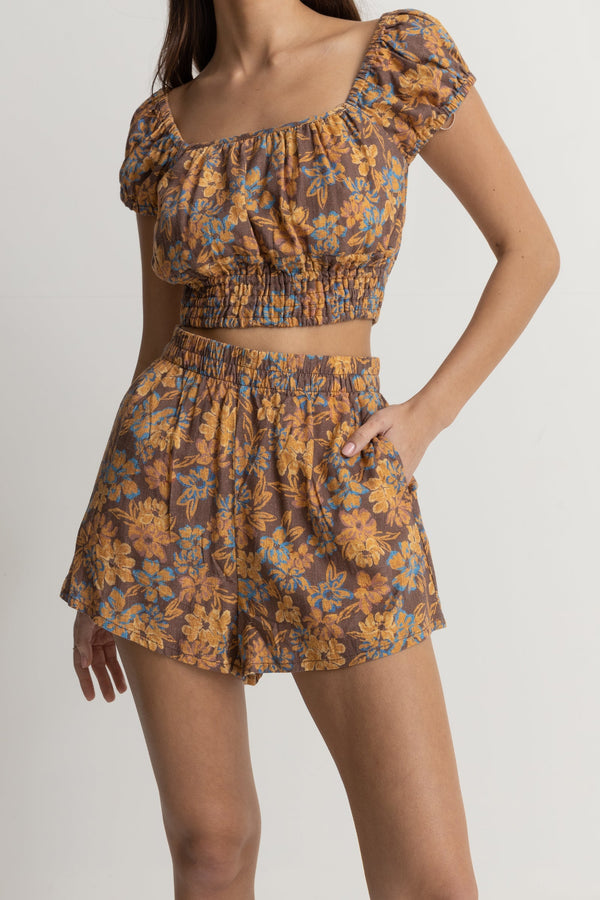 Oasis Floral Short Chocolate