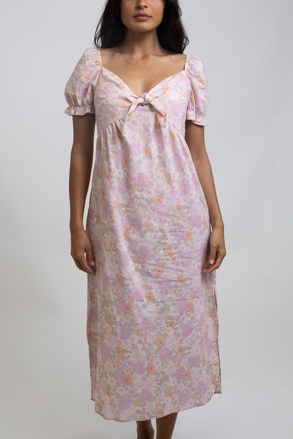 Melody Tie Front Dress Rose