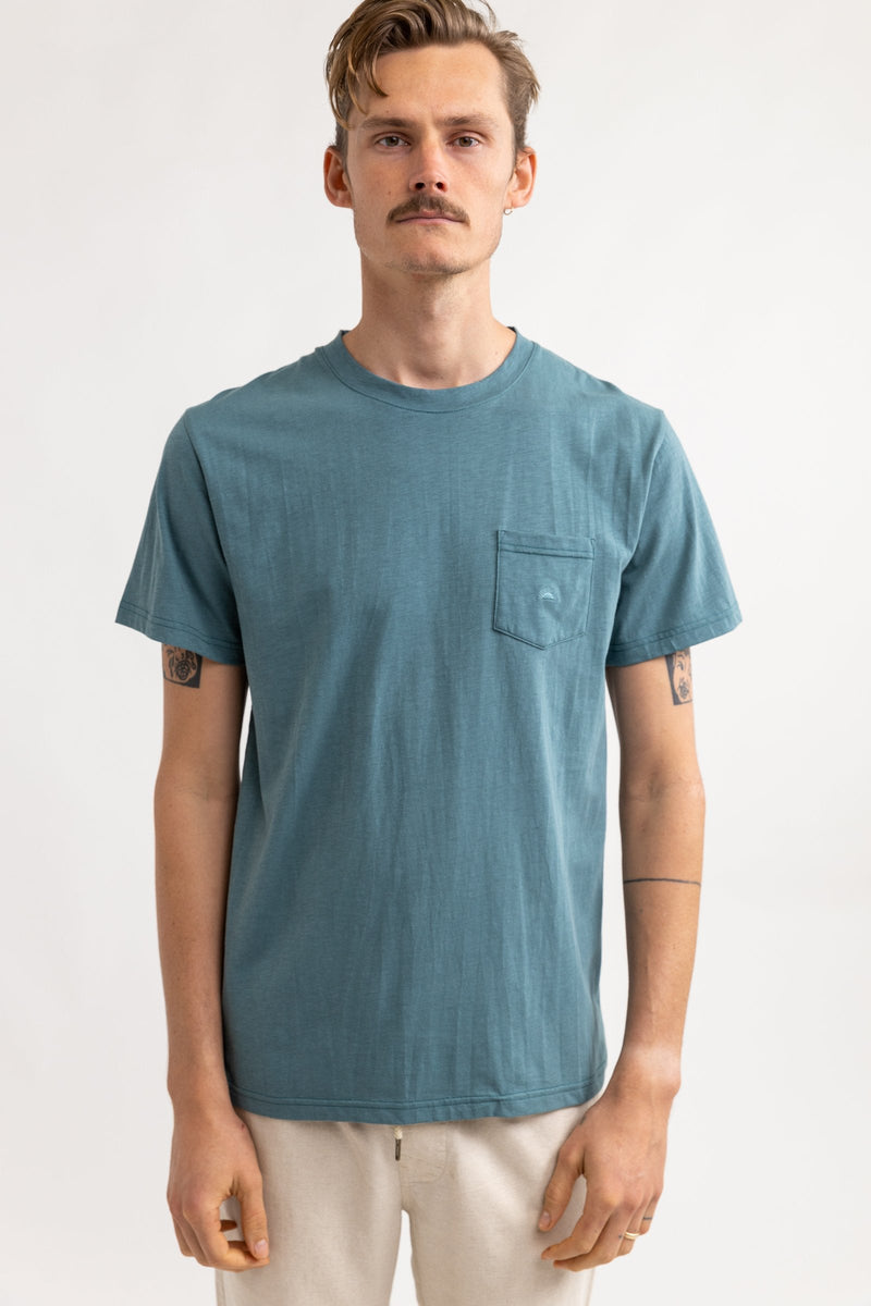 Embroidered Pocket SS T-Shirt Teal