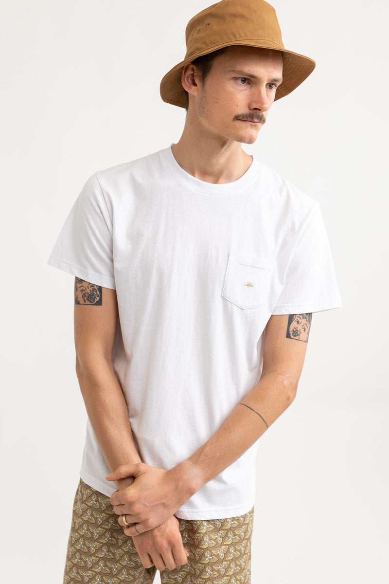 Embroidered Pocket SS T-Shirt White