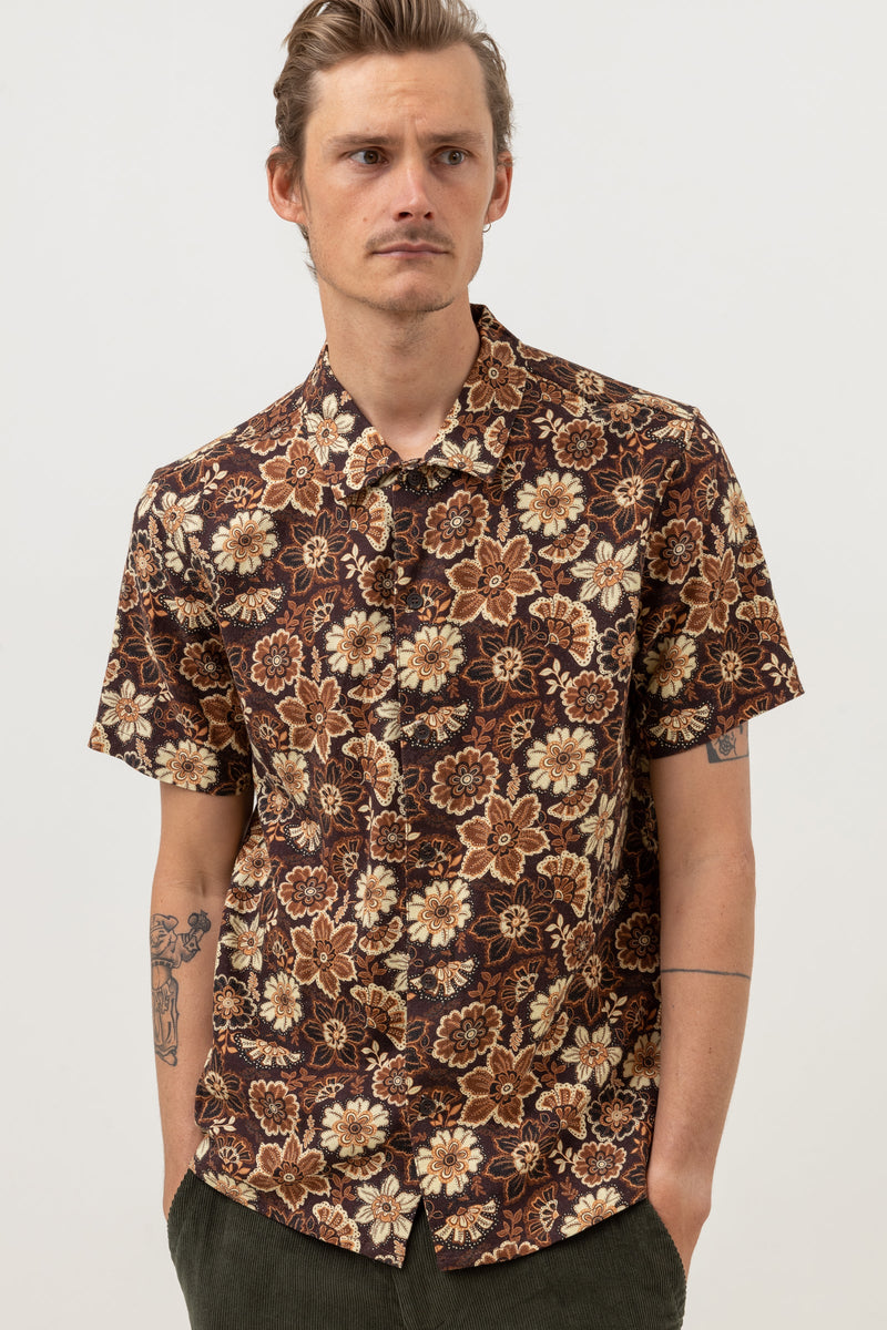 Cantabria Linen SS Shirt Brown – Rhythm US