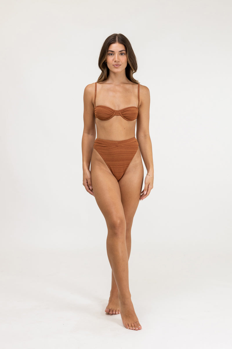 Marle Gathered Underwire Top Coffee