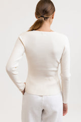 Long Line Knit Top Ivory