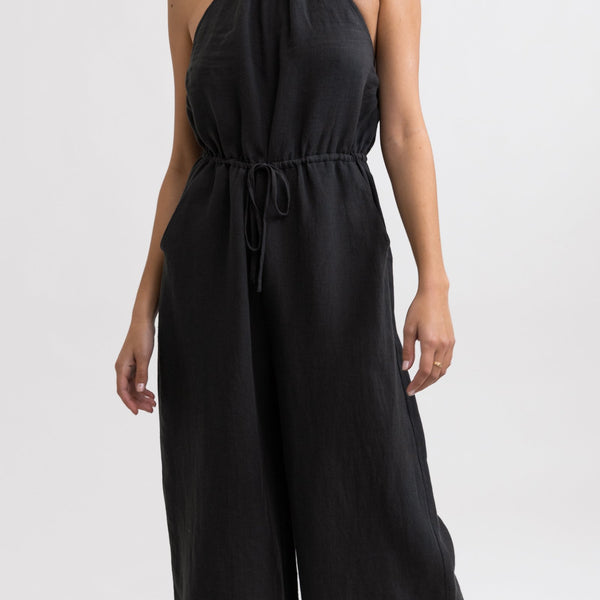 Amara Halter Jumpsuit Charcoal – Rhythm US