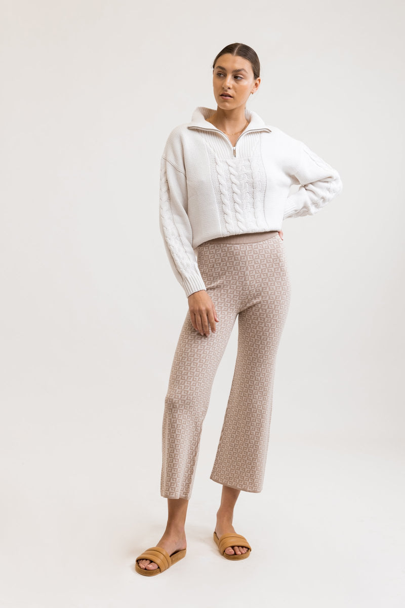 Geo Knit Pant Sand