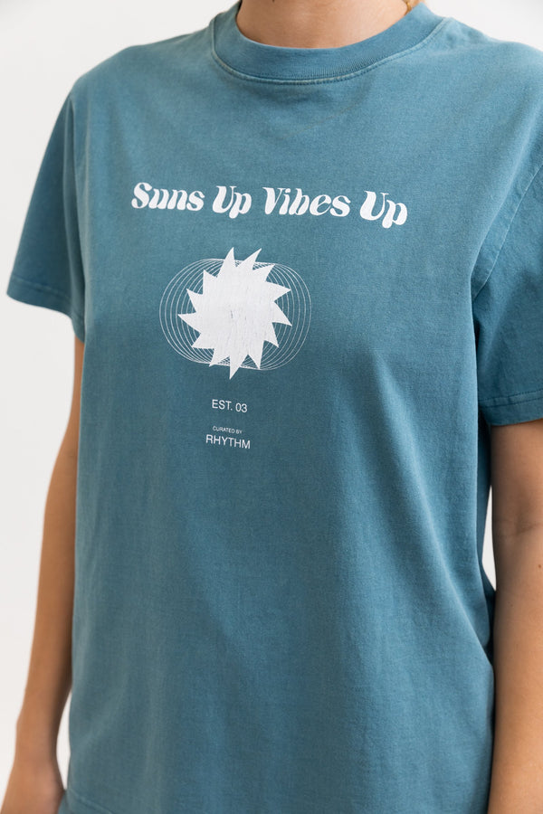 Suns Up Boyfriend Tee Washed Teal