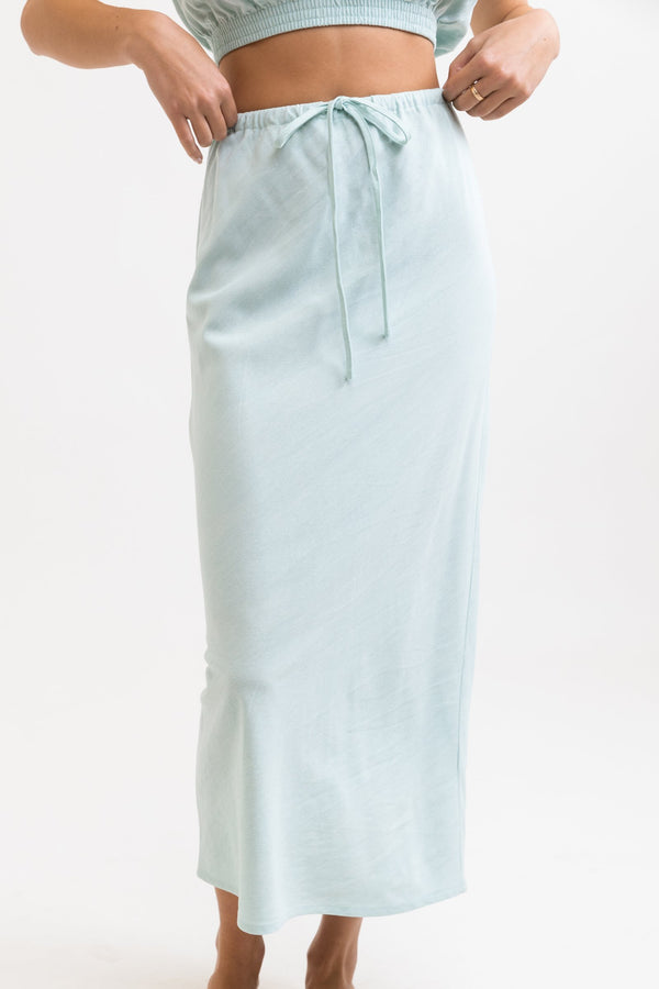 Zuri Bias Midi Skirt Blue Mist