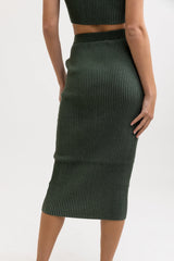 Hamilton Knit Midi Skirt Marine Green