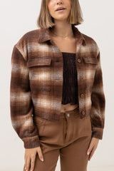 Dylan Cropped Shacket Brown