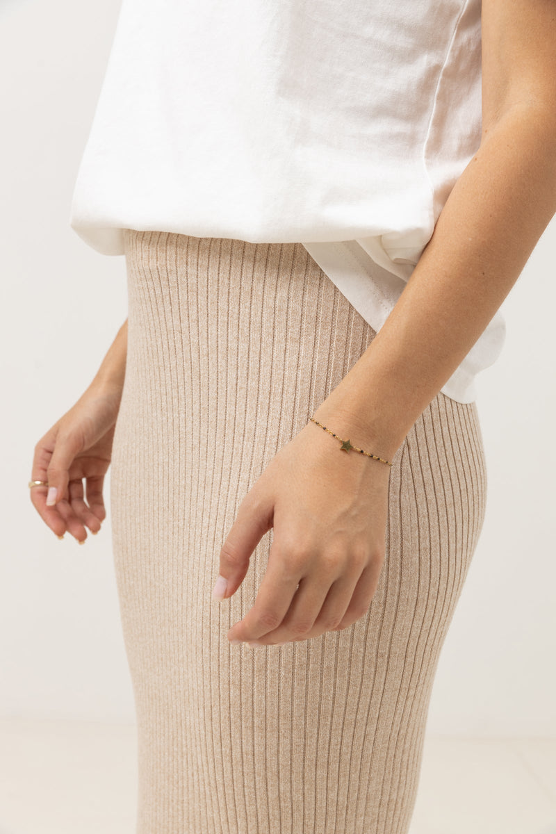 Hayman Knit Midi Skirt Oatmeal – Rhythm US