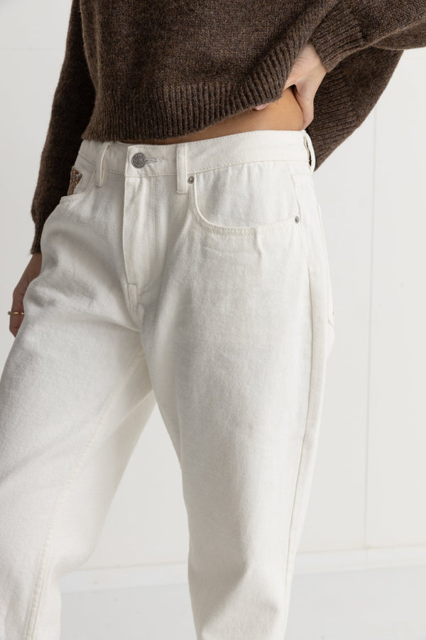 Patch Low Rise Pant Cream