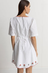 Rosalie Short Sleeve Mini Dress White