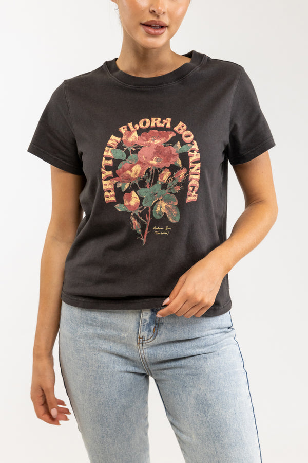 Flora Botanica Vintage Tee Vinatge Black