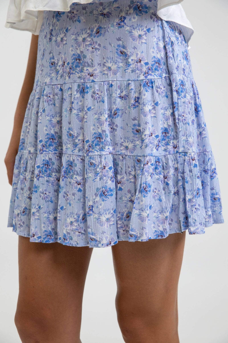 Bloom Tiered Skirt Whisper Blue