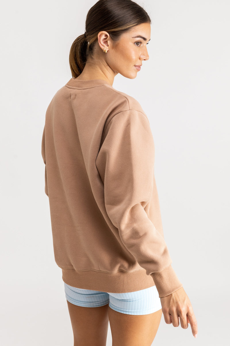 Essential Rhythm Crew Fleece Mocha