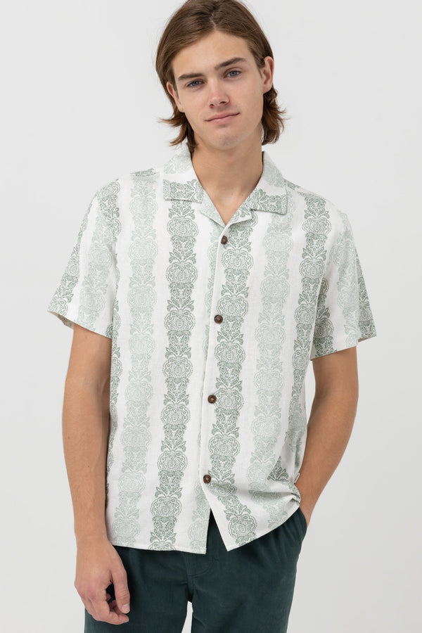 Pineapple Stripe Ss Shirt Sage