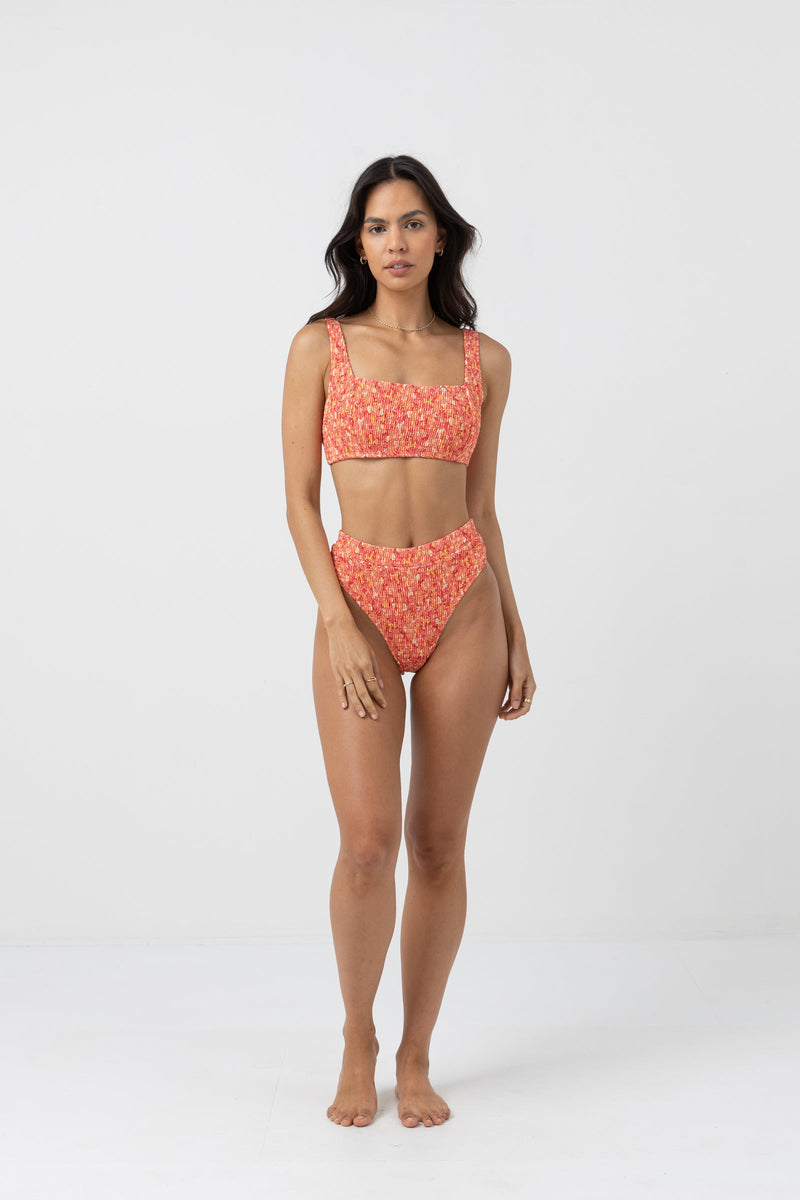 Zadie Floral Smocked Xanadu Pant Chilli