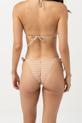 Lola Check Tie Side Hi Cut Pant Clay