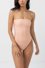 Cayman Geo Strapless One Piece Mandarin