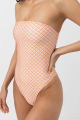 Cayman Geo Strapless One Piece Mandarin