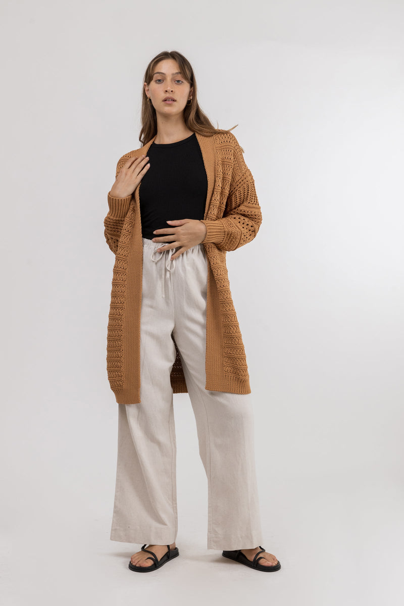 Chunky Knit Cardigan Caramel – Rhythm US