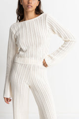 Charlize Knit Long Sleeve Top White