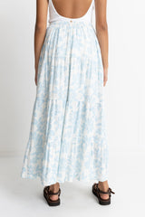 Grace Floral Tiered Maxi Skirt White