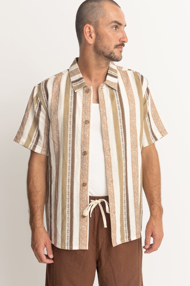 Stripe Paisley Shirt Desert Sage Ss US Rhythm –