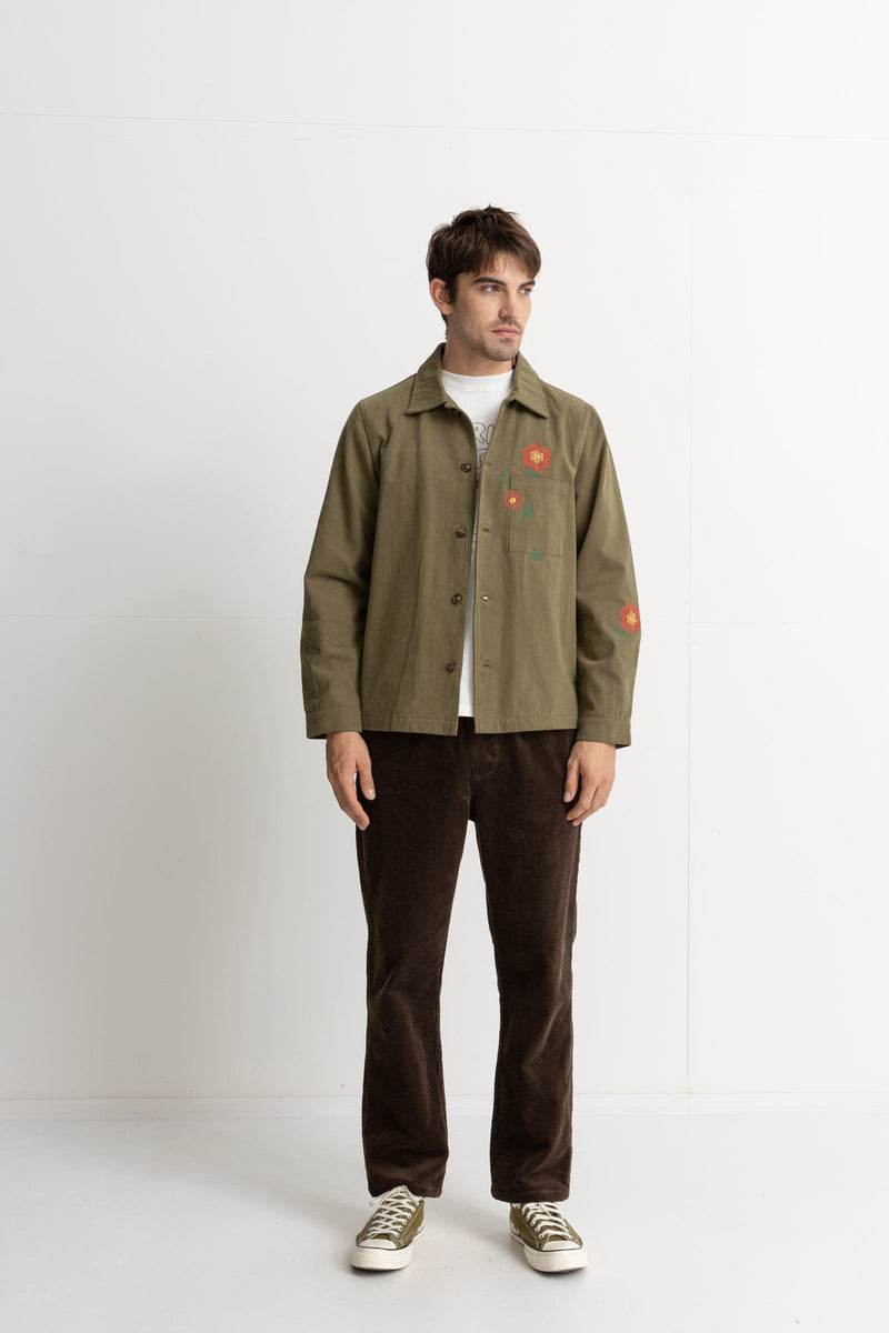 Flower Cpo Overshirt Olive