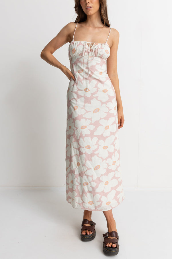 Mimi Floral Gathered Maxi Dress Rose