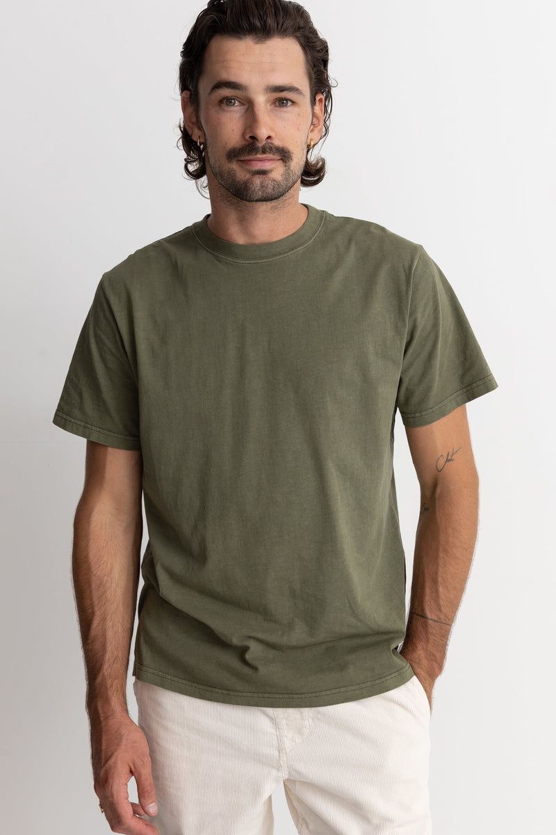 Cotton Vintage Washed Heavy Weight Short Sleeve T-Shirt Green – Rhythm US