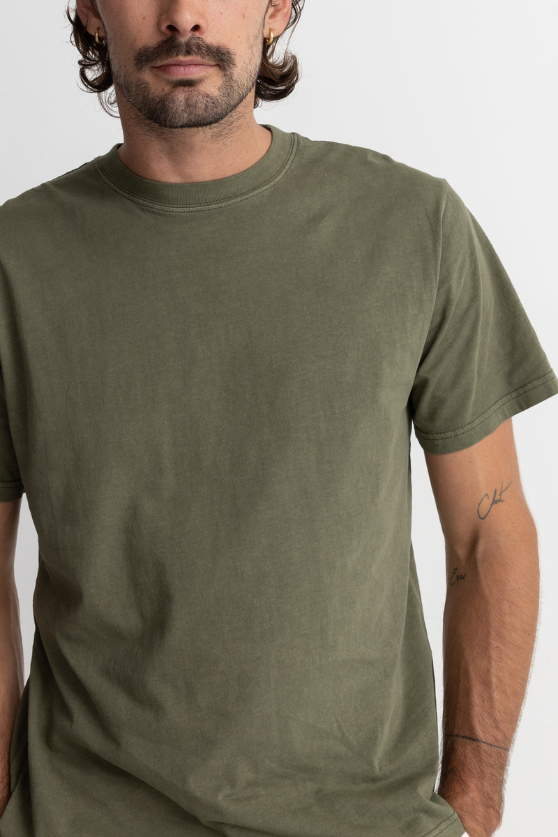 Cotton Vintage Washed Heavy Weight Short Sleeve T-Shirt Green