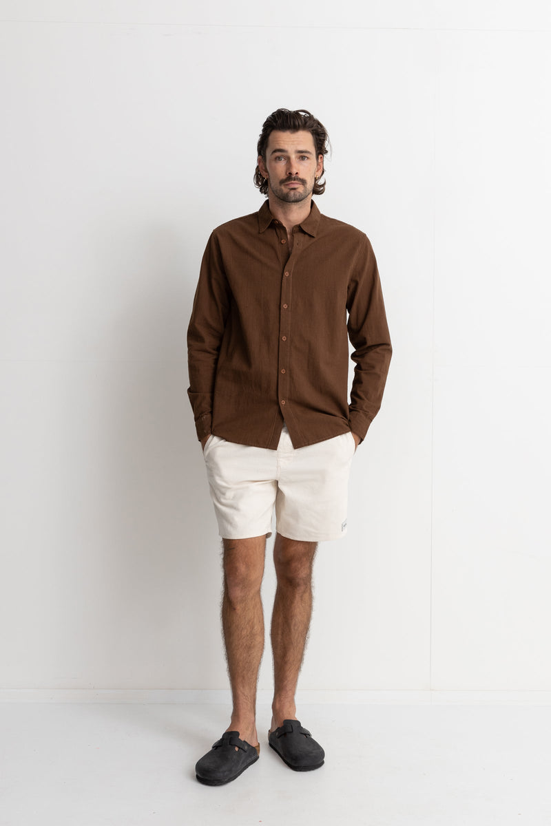 Classic Linen Ls Shirt Chocolate – Rhythm US