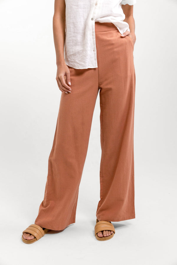 Classic Wide Leg Pant Baked Clay