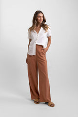 Classic Wide Leg Pant Baked Clay