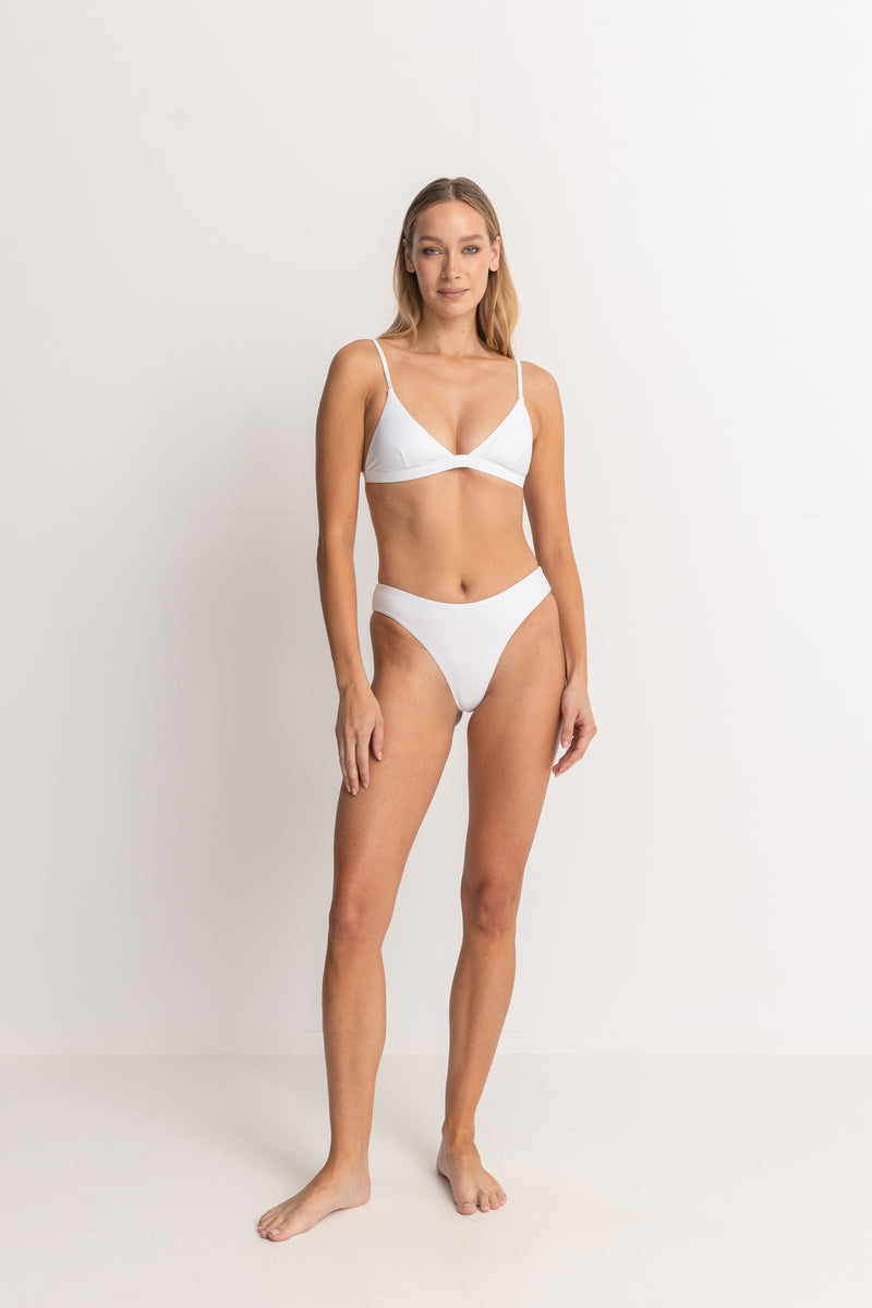 Rhythm animal print bralette bikini top in white
