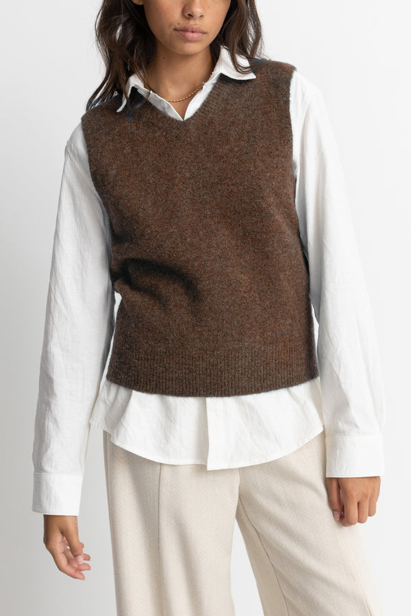 Shell Beach Sweater Vest Chocolate