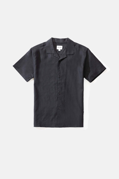 Linen Cuban Ss Shirt Black – Rhythm US