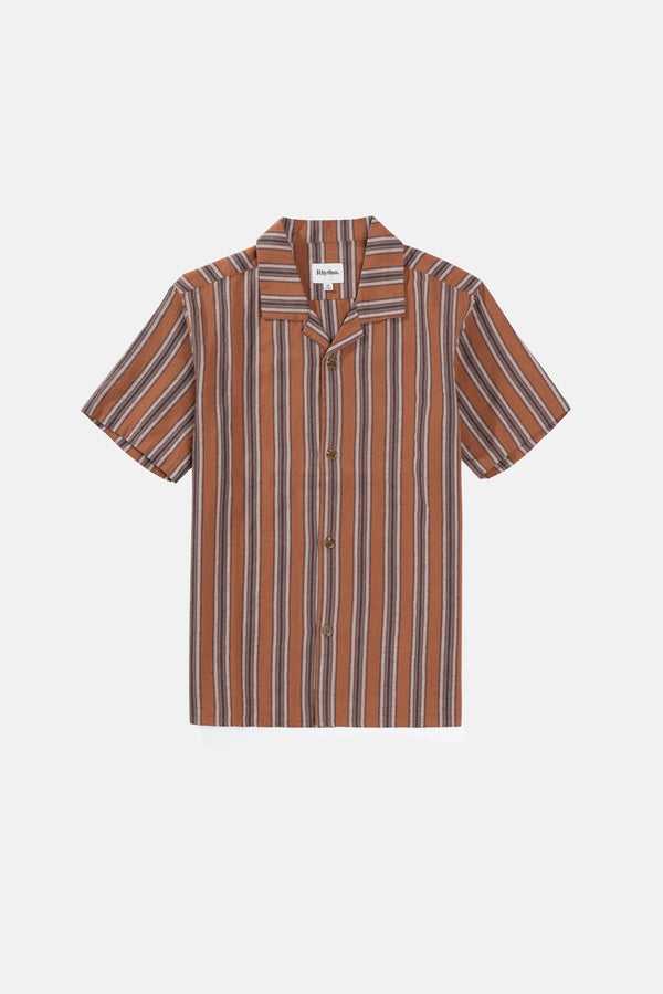 Vacation Stripe SS Shirt Brown
