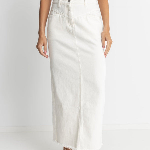 White Denim Skirt Long: A Timeless Must-Have for Wardrobe!插图1 white denim skirt long