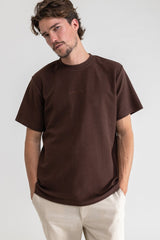 Vintage Terry Embroidered Ss T-Shirt Chocolate