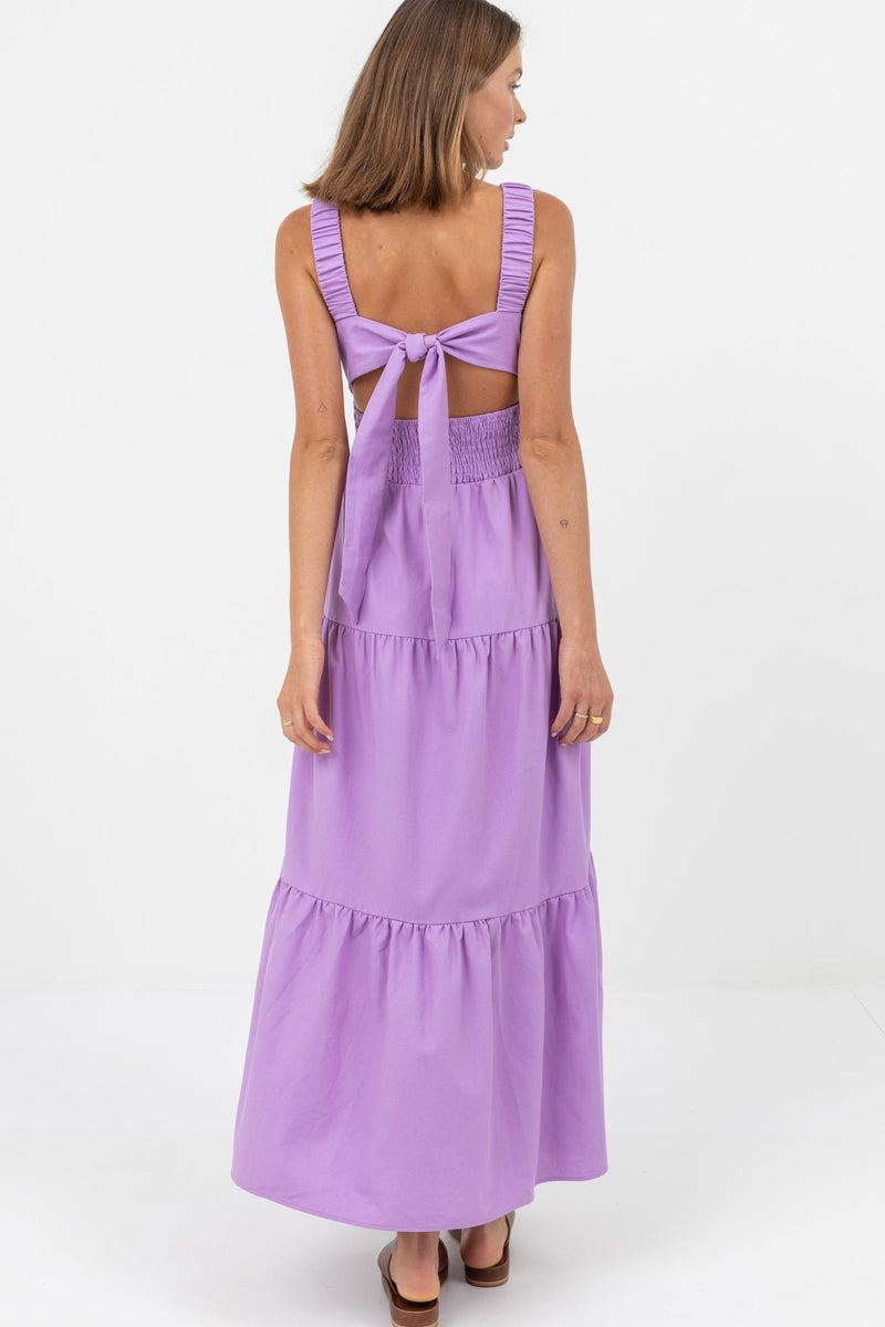 Fleur Tiered Maxi Dress Violet – Rhythm US