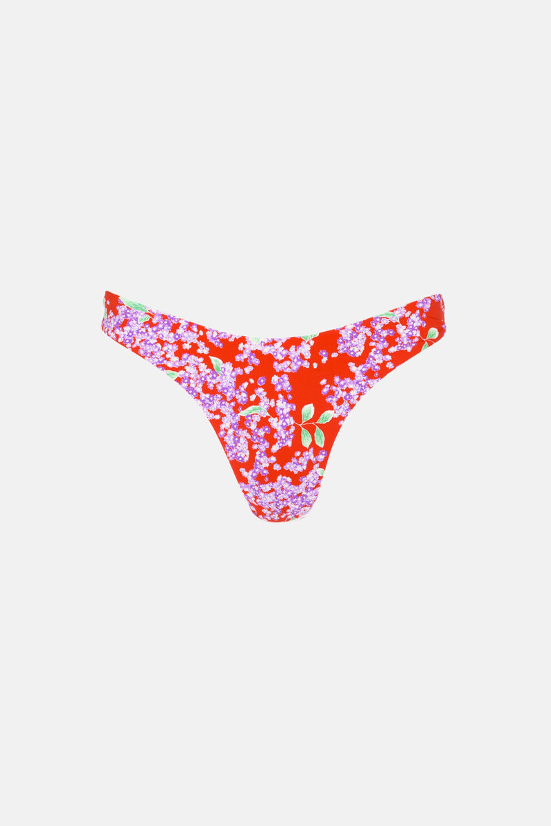 Isle Floral Hi Cut Pant Red